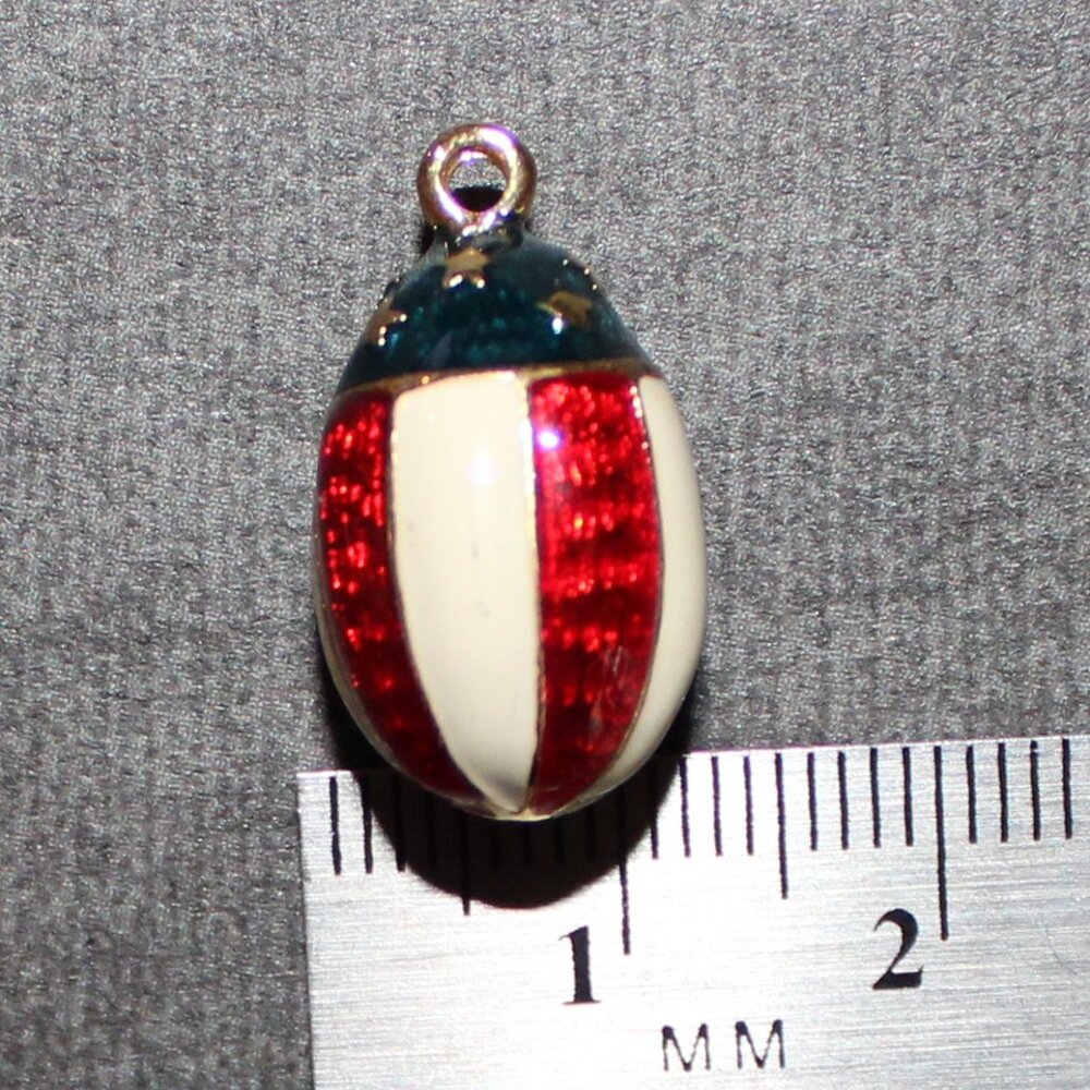 Joan Rivers Patriotic Stars & Stripes Enamel Egg Charm for Bracelet or Necklace